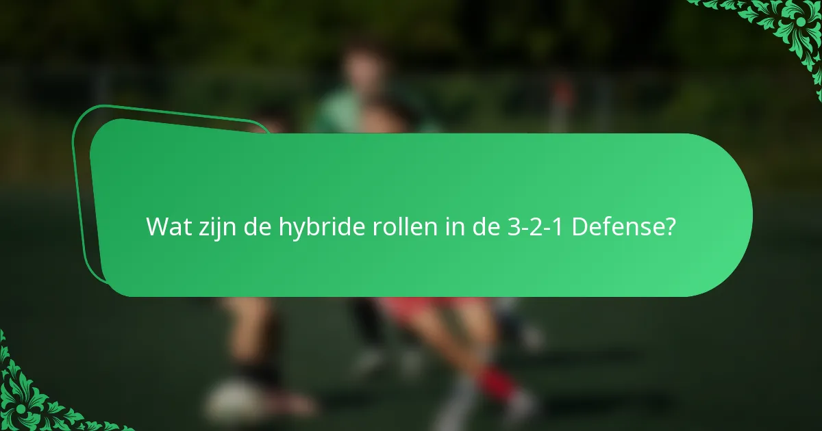 Wat zijn de hybride rollen in de 3-2-1 Defense?